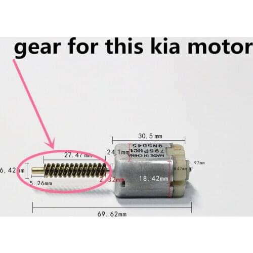5pcs/lot 0.65 modulus worm gear inner 2mm diameter working for FC280 kia car door lock actuator motor Soul for Hyundai Entourage