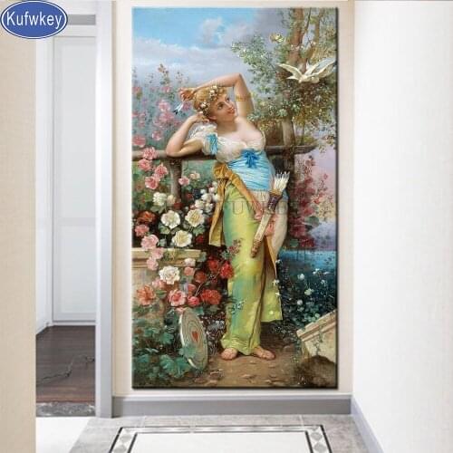 5d Diy diamond painting full drill square"European woman"Crystal Paintings Diamond Embroidery Full round Diamond Mosaic people