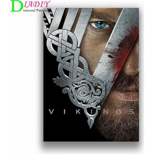 Diamond cross stitch classic TV show showcasing Viking rhinestone DIY Mosaic diamond embroidery selling home decor