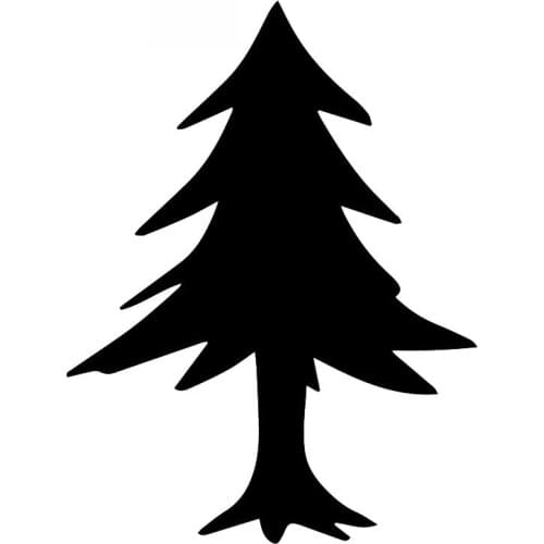 Car Stickers Pine Tree Plant Fashion PVC Car Decoration Accessories Decals Creative Waterproof Sunscreen Black/white,16cm*12cm