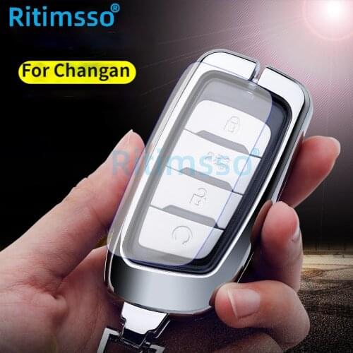 Zinc Alloy Key Holder for Changan CS35 Plus Car Key Cover Case for Changan CS75 PLUS CS85 COUPE CS95 Remote Cap Set Accessorie