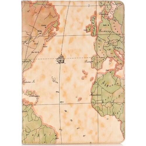 For ipad case 7th generation Pro 10.2 Inch 2019 World Map PU Leather Tablet Shell Card Smart Sleep Wake Up Cover Funda+pen