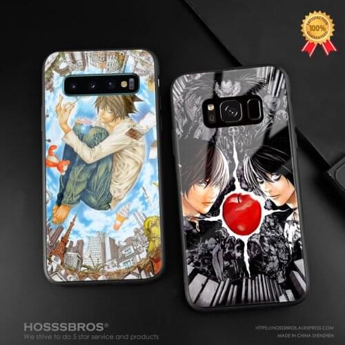 Death Note Ryuk L Light Yagami Soft Silicone Tempered Glass Phone Case for Samsung Galaxy S8 S9 S10e S10 Note 8 9 10 Plus