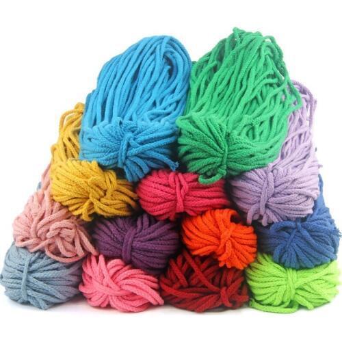 5mm Colorful Cotton Cord Eco-Friendly Twisted Rope High Tenacity Thread DIY Textile Craft Woven String Home Decoration Supply