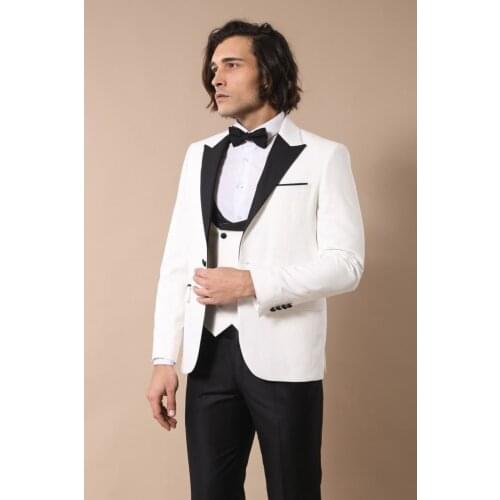 Double Breasted White Groom Suit Wessi
