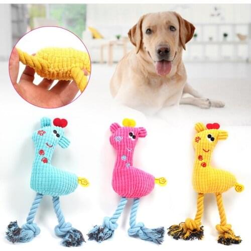 New Cute and Lovely Deer Shape Design Plush Squeaky Pet Chewing toy Dog Chew Toys Dog Pet Cotton Rope Plush Toys Dog Supplies