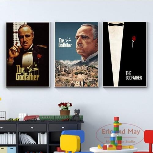 Canvas Painting Gangsters Godfather Wall Pictures For Living Room Vintage Poster Classic Movie Decorative Home Decor Affiche