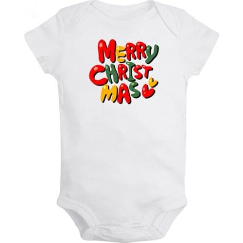 Santa Claus and reindeer Printed 6-24M Newborn Baby Girl Boys Clothes Short Sleeve Romper Jumpsuit Outfits 100% Cotton