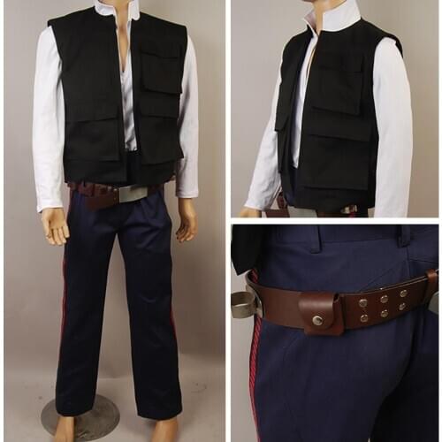 Star Cosplay Wars ANH A New Hope Han Solo Cosplay Costume Full Set Uniform Costume Halloween Carnival Full Set In Stock
