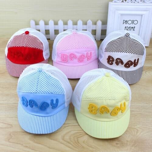 Summer Mesh Sun Hat for Baby Boys Girls Breathable Kids Baseball Cap Adjustable Snapback Caps (Suit for 6-24 Months Babies)