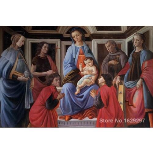 Madonna and Child with Six Saints Paintings by Sandro Botticelli impressionist art High quality Hand painted