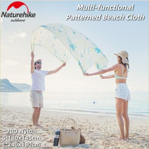 Naturehike Beach Mat Multifunctional 70D Patterned Beach Cloth 200g Ultralight Travel Sun Shade Cloth Outdoor Party Picnic Mat
