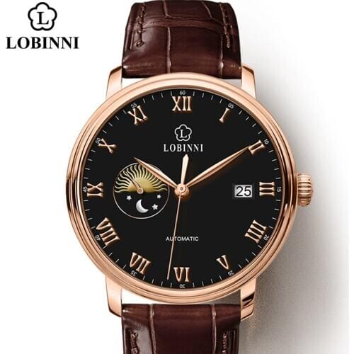 Switzerland Luxury Brand Mens Wrist Watch Leather Business Seagull Men Mechanical Watch Moon Phase relogio masculino Dropship