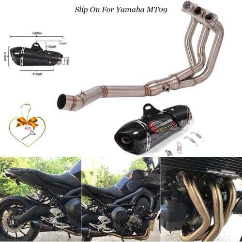 Motorcycle Full Set System For Yamaha Mt09 Racing Fz09 Front Link Pipe Muffler Exhaust Yoshimura Plpha Ventilation Replace