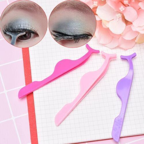 Plastic Eyelashes Extension Tweezers Auxiliary Clamp Clips Eye Lash Makeup Tools