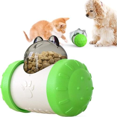 Fun IQ Active Stimulation Tumbler Design Dog Food Treat Dispenser Toy Heavy Duty Cat Stimulation Puzzle Feeder Toy