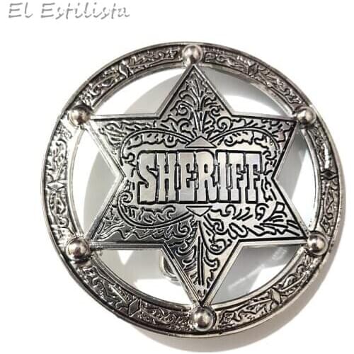 Cowboy Fashion The Walking Dead Sheriff Zinc Alloy Belt Buckle Mens Fashion DIY Jeans Accessories Fit 4cm Width Belt Cowboy Gift