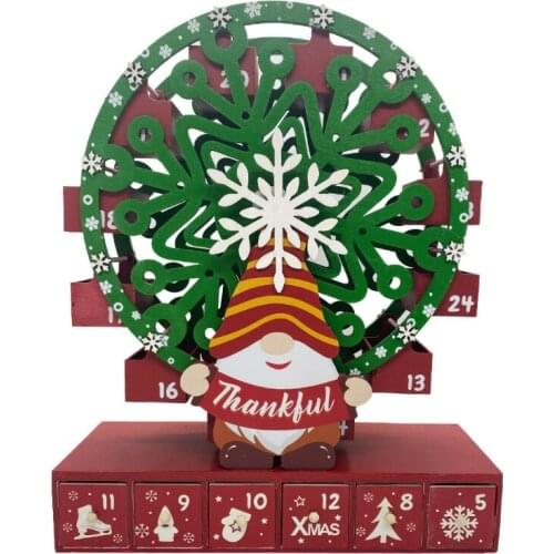 68UE Christmas Advent Calendar for Kids Xmas Santa Claus Calendar for Christmas Decoration Ferris Wheels Calendar Ornaments
