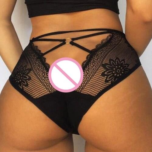 Womens Sexy Lingerie Fashion Sexy Black Lace Mesh Stitched Knickers Underwear Ladies Breathable Bandage Lingerie micro bikini
