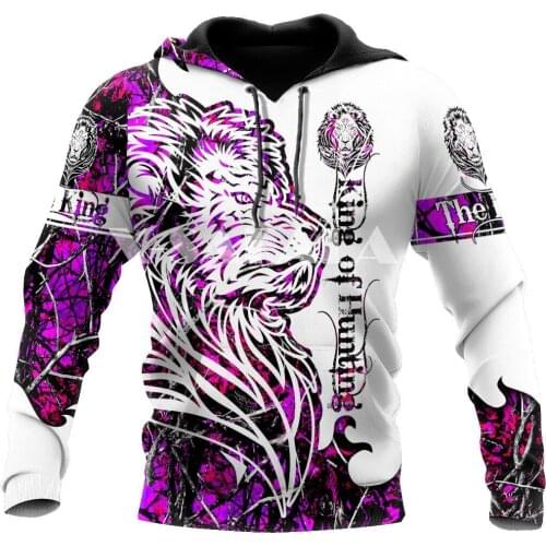 Lion The King of Hunting 3D Full Print Size Hoodie Man Women Harajuku Outwear Zipper Pullover Sweatshirt Unisex-3