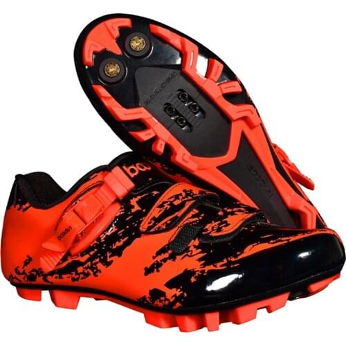 Unisex Mountain Bike MTB Spin Cycling Shoe With Buckle Fit SPD Cleats Red