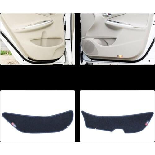 4pcs Fabric Door Protection Mats Anti-kick Decorative Pads For Toyota Corolla 2013