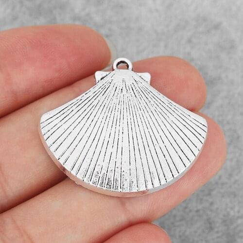 10PCS Seashell Scallop Charms Pendants for Necklace Earrings Making Jewelry Findings 35x31mm