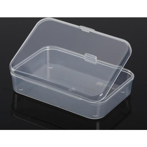 2Pcs Clear Plastic Transparent With Lid Storage Box Collection Container Case