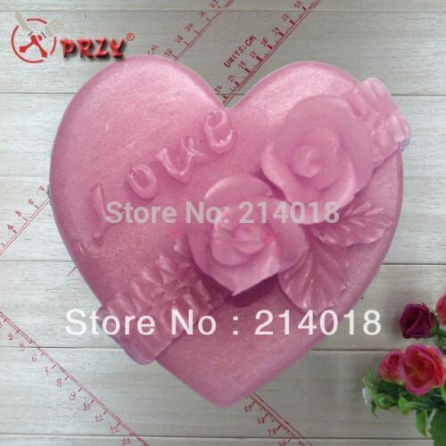 3D Soap Mold Cake Decoration Mold Manual Handmade Soap Mold Love Modelling Silicon NO.:SO108 Aroma Stone Moulds Rose PRZY 001