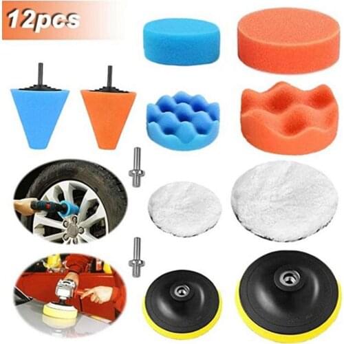 Car Polishing Disc Self-Adhesive Buffing Waxing Sponge Wool Wheel Polishing Pad Sponge Wheel For Car Polisher Drill Adapter