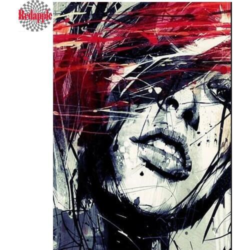 Diamond Painting abstract woman face Full display Landscape Diamond Mosaic Cross Stitch Kit Diamond Embroidery With Square round
