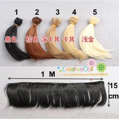 Free shipping 15cm Doll wigs/ DIY doll straight hair/wigs black khaki light brown color hair for BJD SD doll