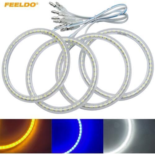FEELDO 4Pcs/Set Auto SMD Angel Eyes Light Halo Ring For Lada VAZ 2110/2112 Headlight Lamp