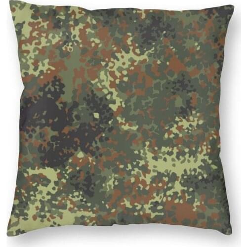 Flecktarn Camo Cushion Cover 40x40 Home Decor Printing Military Army Camouflage Throw Pillow Case for Living Room Double-sided