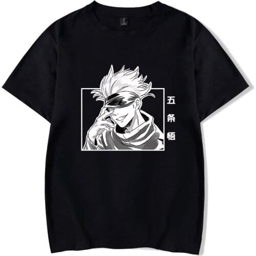 Anime Jujutsu Kaisen Shirts Gojo Satoru Short Sleeve T Shirt Tops Summer Tees Man Women Shirts Dropship Cotton Clothing
