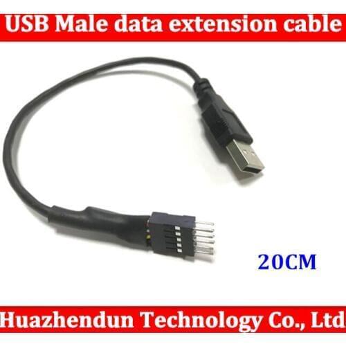 1pcs PC computer motherboard Internal USB 9pin Male to External USB Male data extension cable shielding 20cm