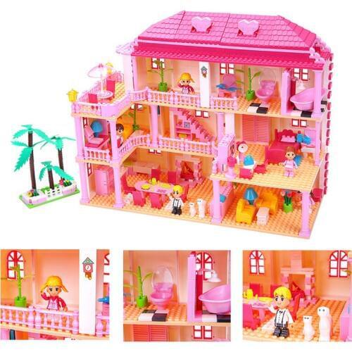 Princess Castle Building Blocks Set DIY House Model Assembling Educational Bricks Toys for Girls Gift Building Bricks house