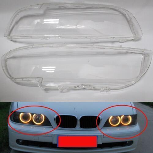 Headlight Lenses Lens Cover Plastic Fits for 1995-2002 BMW 5-Series E39 New 01-03 63128375301, 63128375302 525i 530i 540i M5