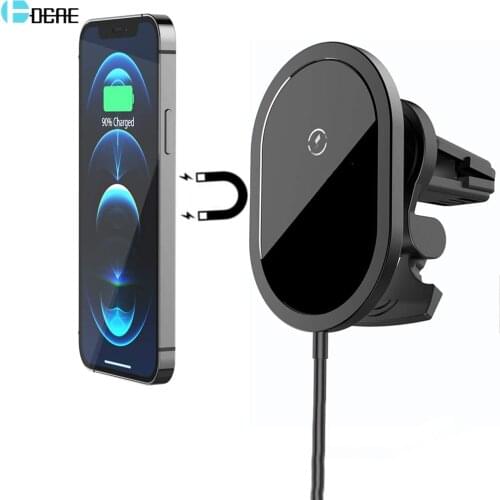 Magnetic Wireless Car Charger Air Vent Mount Stand For Magsafe iPhone 12 Pro Max Mini Type C PD 15W Fast Charging Phone Holder