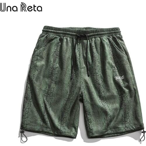 Una Reta Summer Shorts Men 2021 New Streetwear Harajuku Sweatpants Hip Hop Green snake print Casual Shorts Mens clothing
