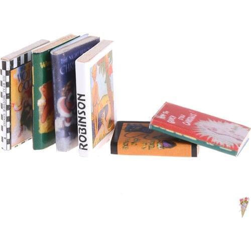 1:12 Dollhouse Kit Accessories Study Room Dollhouse Miniature books Colorful mini Wooden Books Doll Accessories 1/6pcs/Lot