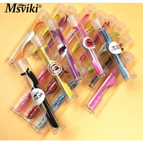 Wholesale 10/20/30 Sets Mink Lashes Applicators Tweezers With Mascara Wands Eyelash Brush False Eyelashes Brushes Makeup Tools