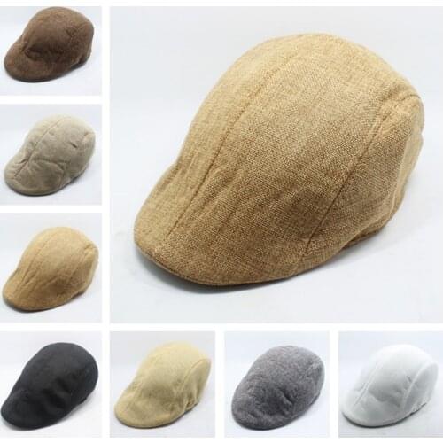 Autumn Vintage Linen Newsboy Caps Male Gatsby Hats Women Golf Driving Sun Flat Cabbie Cap Peaky Blinder Caps For Men Berats 2021