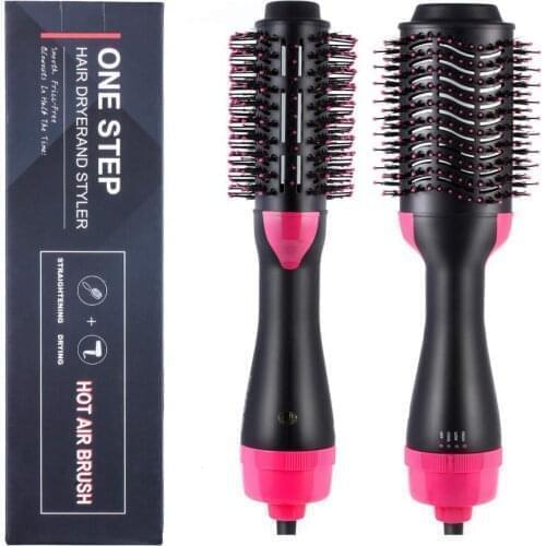 VIP Professional Hair Dryer Brush 2 In 1 ionic Hair Straightener Curler Comb Electric Blow Dryer Comb Hair Roller Brush Styler