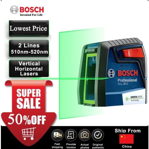 Bosch Professional Laser Level 2 Line Green Laser Leveling Projection Line For Home Decoration Laser Level Bare Tool GLL30G NEW