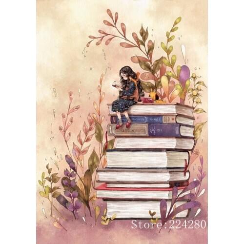 Reading girl book Needlework,sets Cross stitch Handmade 14CT Canvas DIY,Cross-stitch kits,For Embroidery Arts Home
