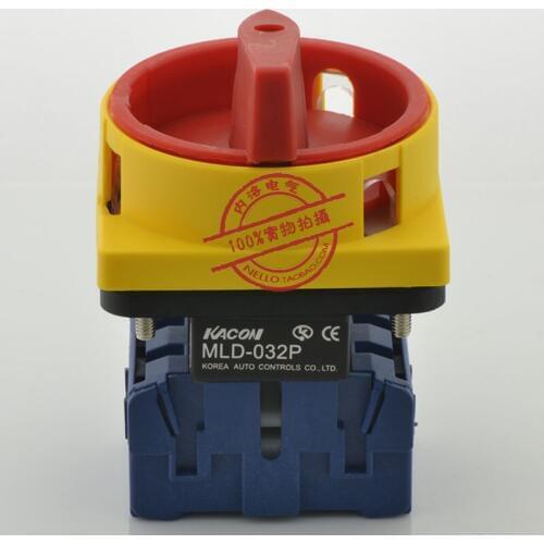 [SA]Korea Kaikun KACON master switch MLD-032PE panel mount multi padlock handle 3P 32A--5pcs/lot
