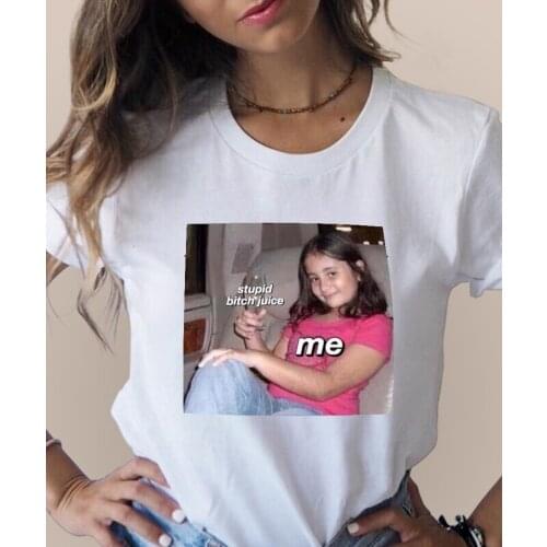 Kuakuayu HJN Stupid B**ch Juice Unisex Meme Funny T-Shirt Hipsters Printed Tee
