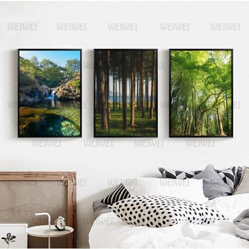Modern Landscape Oil Painting Summer Forest Landscape Art Canvas Painting Living Room Corridor Office Home Decoration Mural