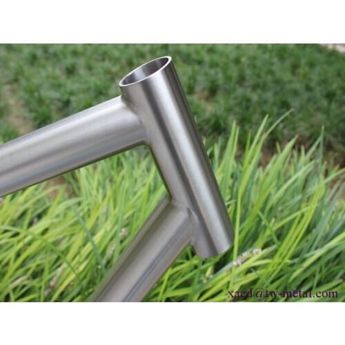 Titanium mountain bike frame 44mm head tube and BSA thread BB shell thru axle dropouts